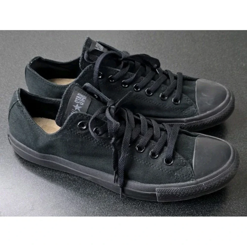 Converse Chuck Taylor All Star Low Top Black Skate Moto Grunge Shoes Men 11 Lace